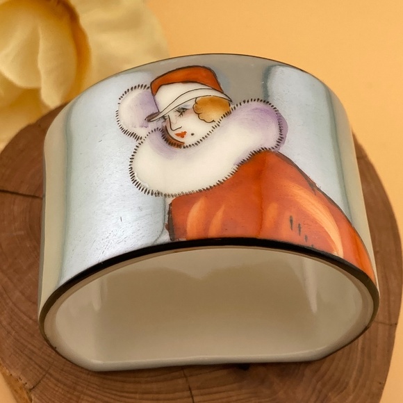 Vintage NORITAKE M Art Deco Napkin Rings by Marilyn Derrin - Picture 4 of 7
